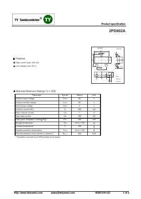 2PD602A Datasheet PDF TY Semiconductor