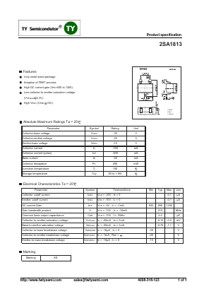 A1813 Datasheet PDF TY Semiconductor