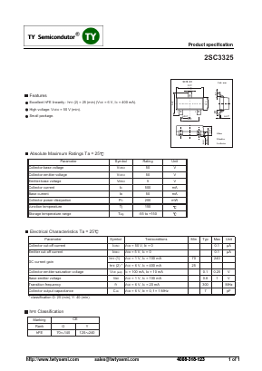 2SC3325 Datasheet PDF TY Semiconductor