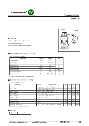 UMA1N Datasheet PDF TY Semiconductor