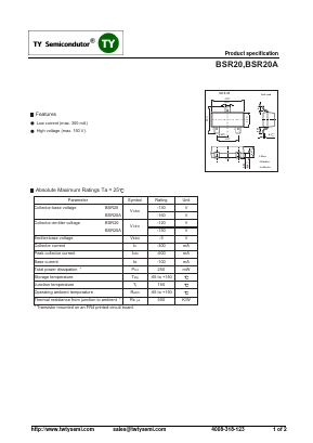 BSR20A Datasheet PDF TY Semiconductor
