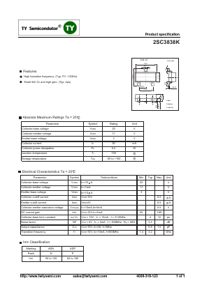 2SC3838K Datasheet PDF TY Semiconductor