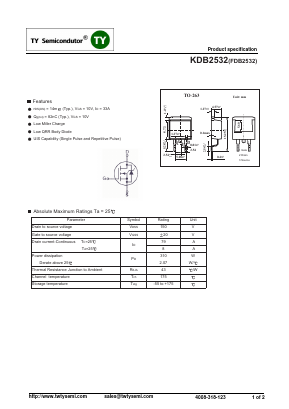 FDB2532 Datasheet PDF TY Semiconductor