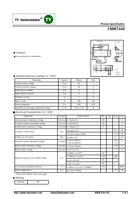 FMMT449 Datasheet PDF TY Semiconductor