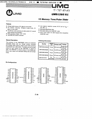 UM91260CM Datasheet PDF UMC Corporation