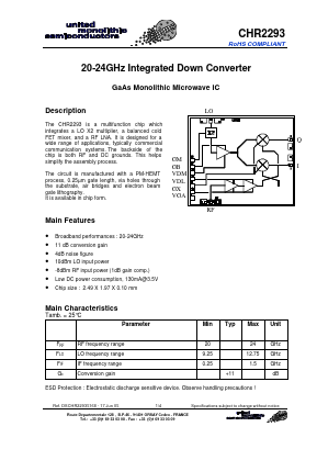 CHR2293 Datasheet PDF United Monolithic Semiconductors