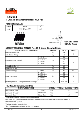 PE5M6EA Datasheet PDF Wuxi U-NIKC Semiconductor CO.,LTD