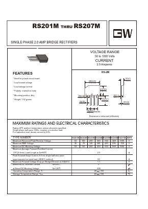 RS205M Datasheet PDF UNIOHM CORPORATION