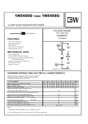 1N5400G Datasheet PDF UNIOHM CORPORATION