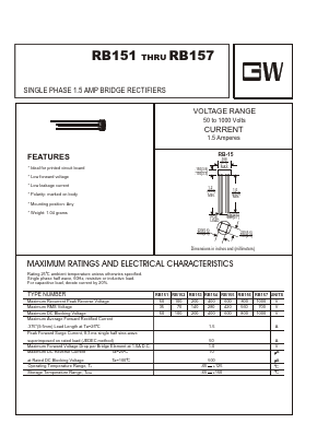RB154 Datasheet PDF UNIOHM CORPORATION