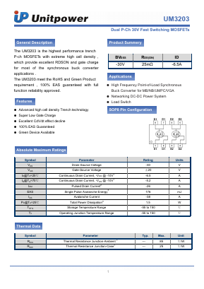 UM3203 Datasheet PDF Unitpower Technology Limited