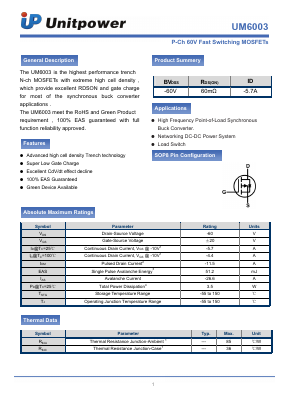 UM6003 Datasheet PDF Unitpower Technology Limited