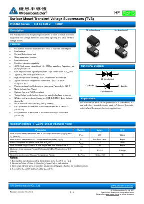 P4SMA550C Datasheet PDF UN Semiconducctor INC