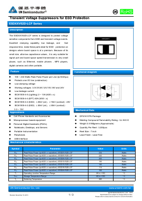 ESD05V52D-LCF Datasheet PDF UN Semiconducctor INC