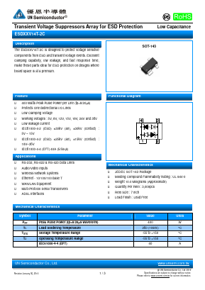 ESDXXV14T-2C Datasheet PDF UN Semiconducctor INC