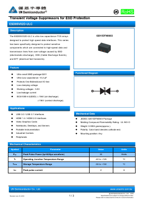ESD05V02D-ULC Datasheet PDF UN Semiconducctor INC