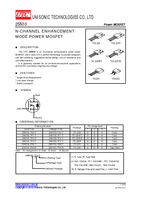 25N10L-TF3-T Datasheet PDF Unisonic Technologies