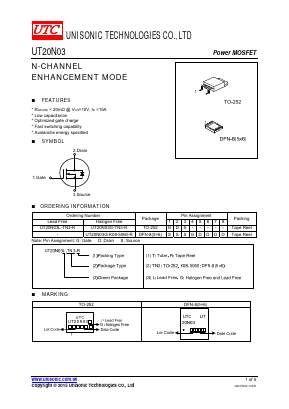 UT20N03G-K08-5060-R Datasheet PDF Unisonic Technologies