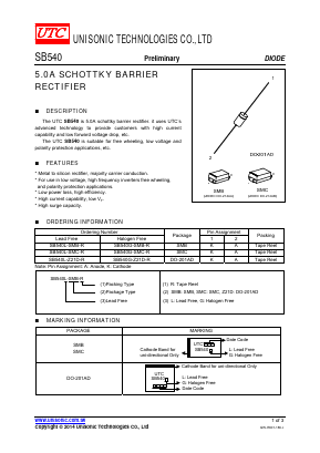 SB540L-SMB-R Datasheet PDF Unisonic Technologies