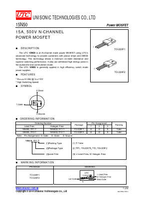 15N50 Datasheet PDF Unisonic Technologies