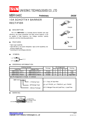 MBR1045C Datasheet PDF Unisonic Technologies