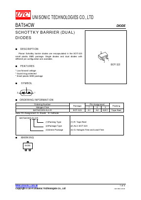 BAT54CWG-AL3-R Datasheet PDF Unisonic Technologies
