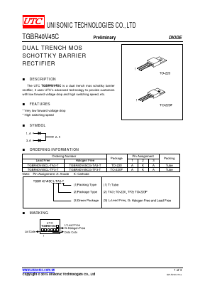 TGBR40V45C Datasheet PDF Unisonic Technologies
