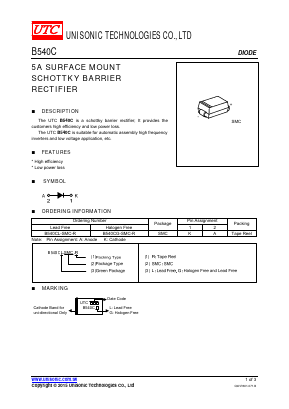 B540CG-SMC-R Datasheet PDF Unisonic Technologies
