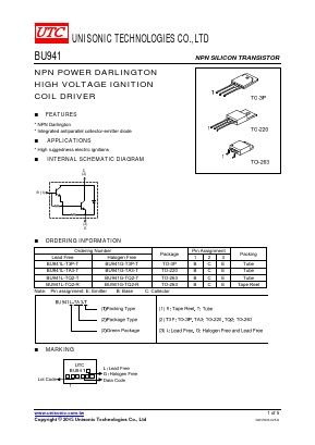 BU941G-T3P-R Datasheet PDF Unisonic Technologies
