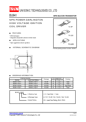 BU941L-TQ2-R Datasheet PDF Unisonic Technologies