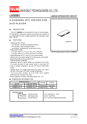 UA8888S-SH1-T Datasheet PDF Unisonic Technologies