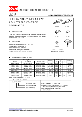 LM317-TF3-T Datasheet PDF Unisonic Technologies
