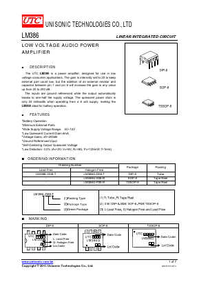 LM386G-D08-R Datasheet PDF Unisonic Technologies