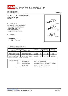 MBR10100CG-TQ2-T Datasheet PDF Unisonic Technologies