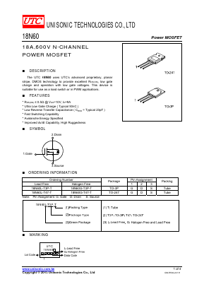 18N60 Datasheet PDF Unisonic Technologies