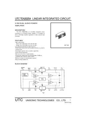 UTCTEA2025A Datasheet PDF Unisonic Technologies
