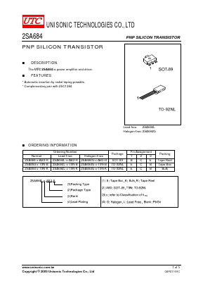 2SA684L-S-AB3-K Datasheet PDF Unisonic Technologies