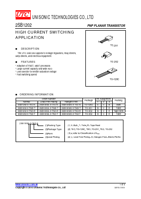 2SB1202-T-TN3-K Datasheet PDF Unisonic Technologies
