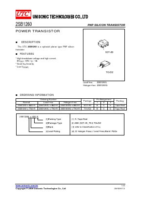 2SB1260G-X-AB3-R Datasheet PDF Unisonic Technologies