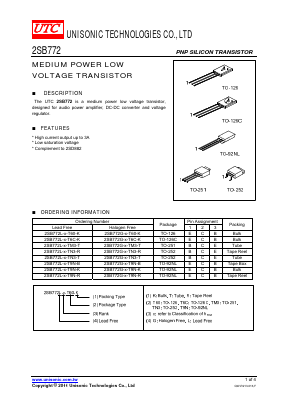 2SB772L-P-T60-T Datasheet PDF Unisonic Technologies