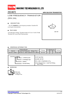 2SC4672 Datasheet PDF Unisonic Technologies