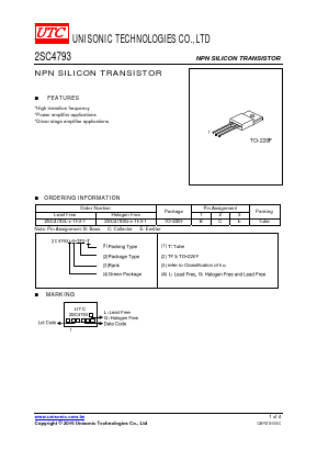 2SC4793G-A-TF3-T Datasheet PDF Unisonic Technologies