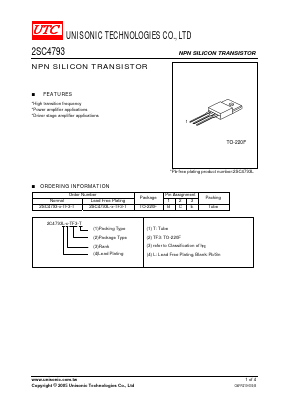 2SC4793-B-TF3-T Datasheet PDF Unisonic Technologies