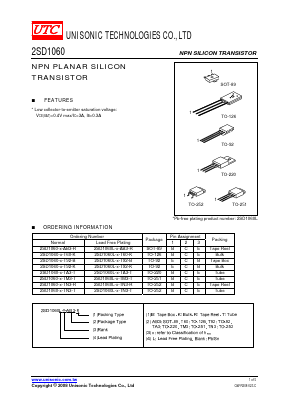 2SD1060-X-T92-B Datasheet PDF Unisonic Technologies