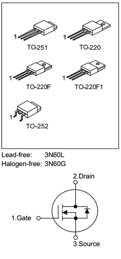 3N60L-B-TF1-T Datasheet PDF Unisonic Technologies