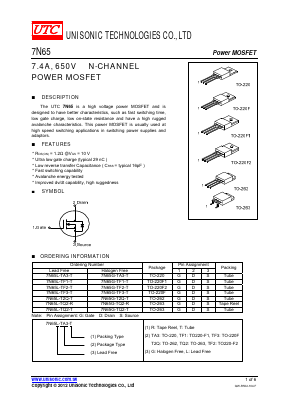 7N65L-TQ2-R Datasheet PDF Unisonic Technologies