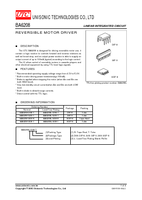 BA6208-S08-T Datasheet PDF Unisonic Technologies