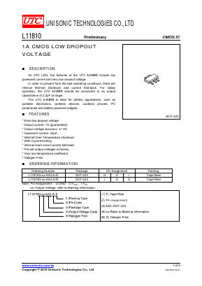L11810 Datasheet PDF Unisonic Technologies