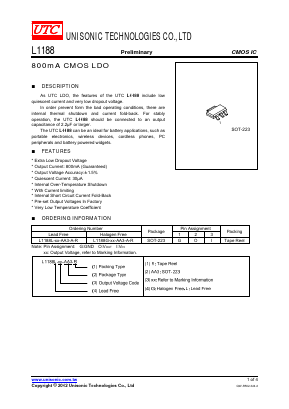 L1188 Datasheet PDF Unisonic Technologies