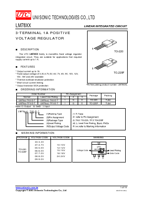 LM7818-TA3-I-T Datasheet PDF Unisonic Technologies